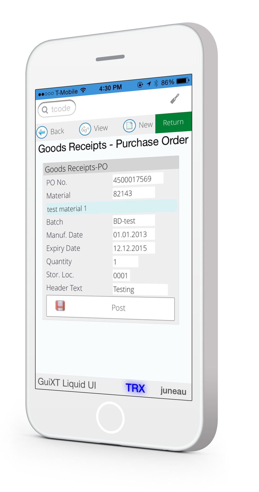 Goods Receipts on iOS