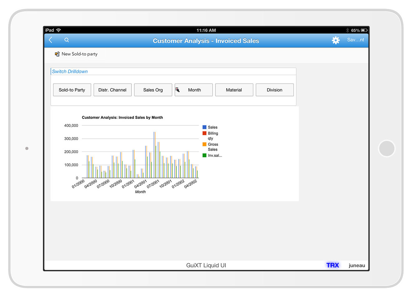 Liquid UI for iOS - SAP SD - Customer Analysis