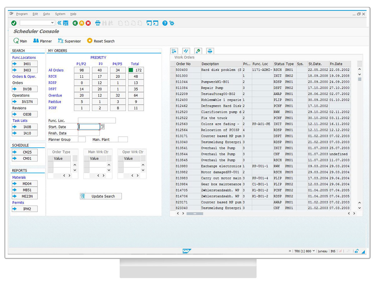 Desktop - SAP PM Role-based