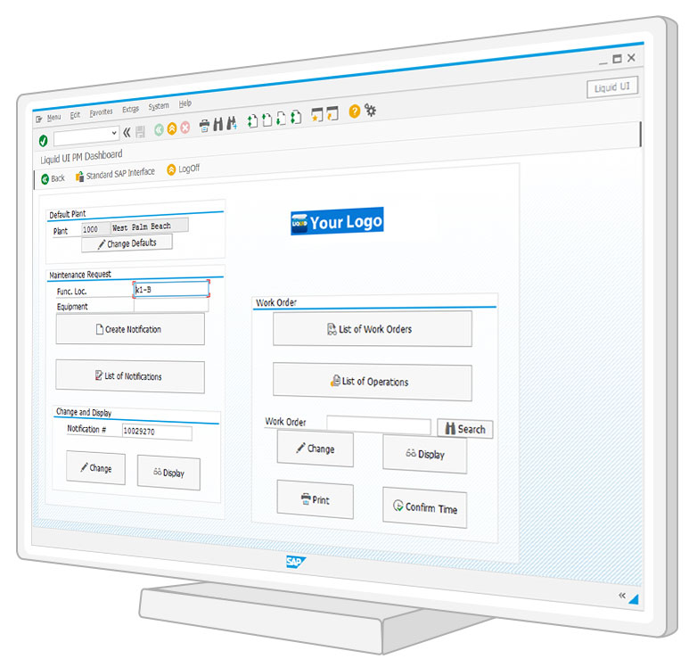 Liquid UI for SAP GUI - SAP PM - Dashboard