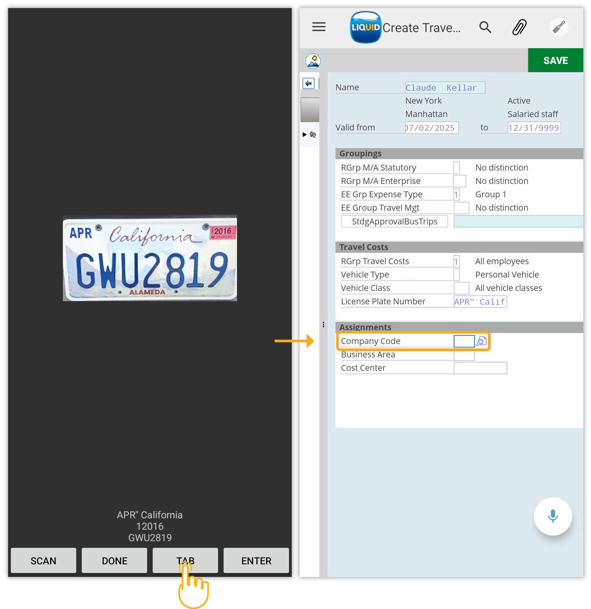 Automatically moves cursor to the next input field using Tab
