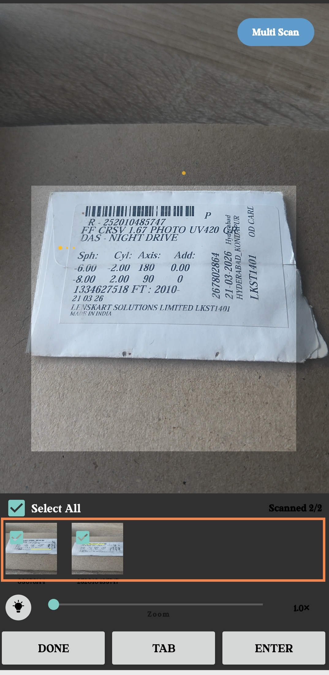 Scan multiple barcodes continuously
