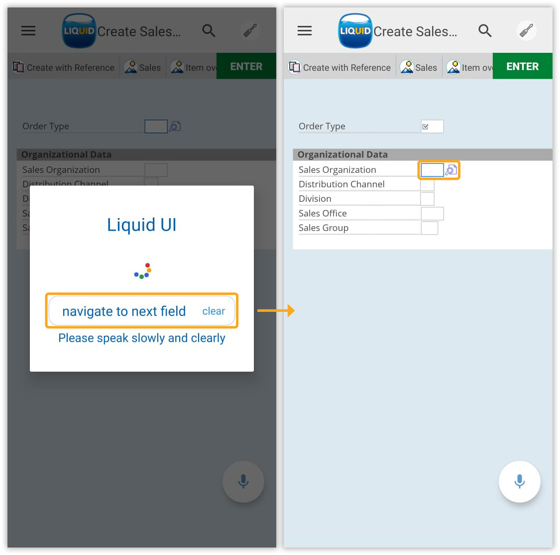 Voice assistant can move the cursor between input fields on command