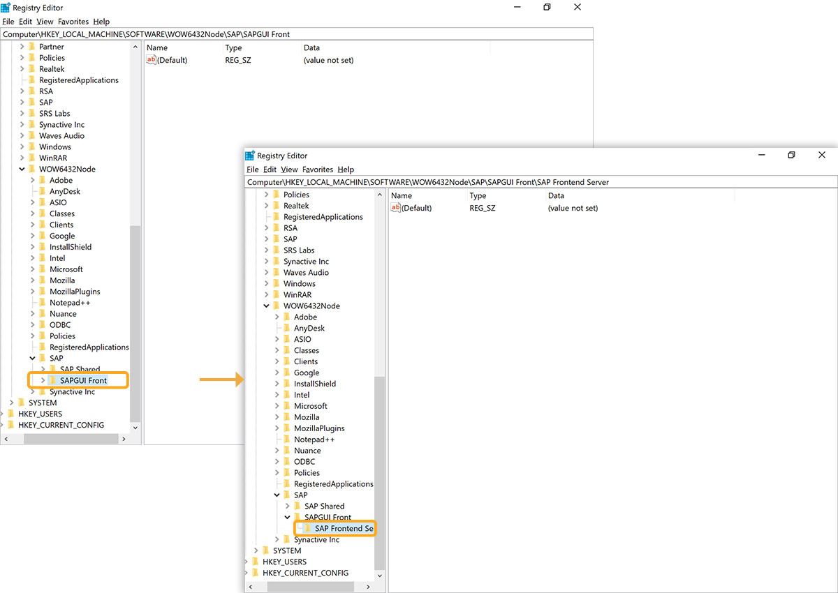 Navigate to SAPGUI Front-> SAP Frontend Server