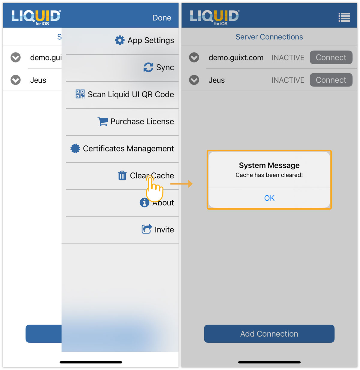 Clears tcode search and input field history from the app’s cache