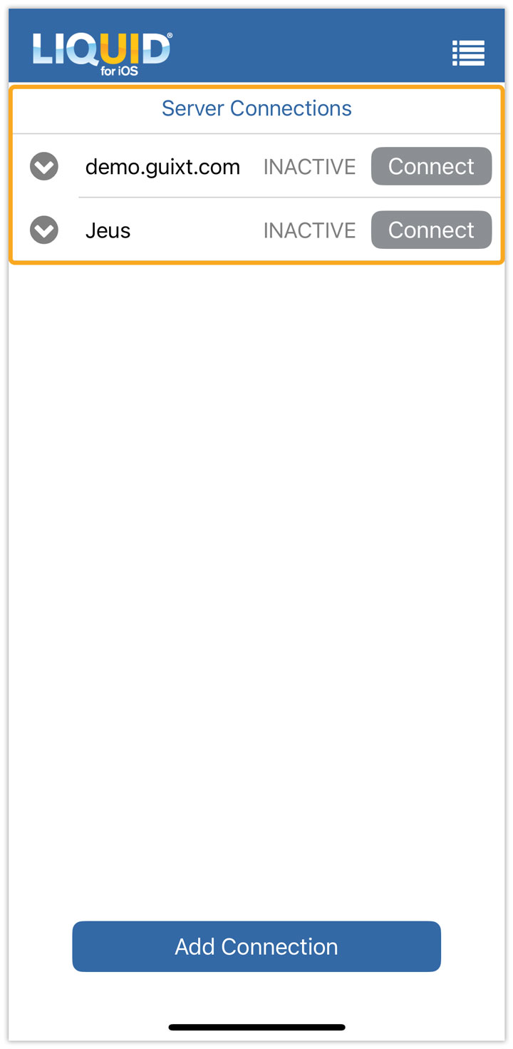The connection is now removed from the Server Connections list