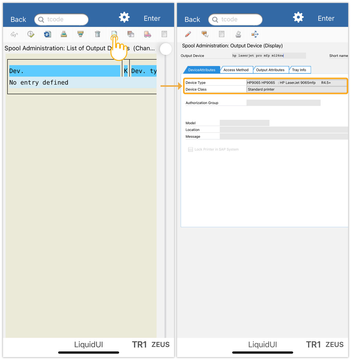 click create to generate otuput device