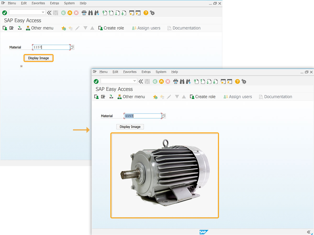 Uses image() to display images dynamically on the SAP screen