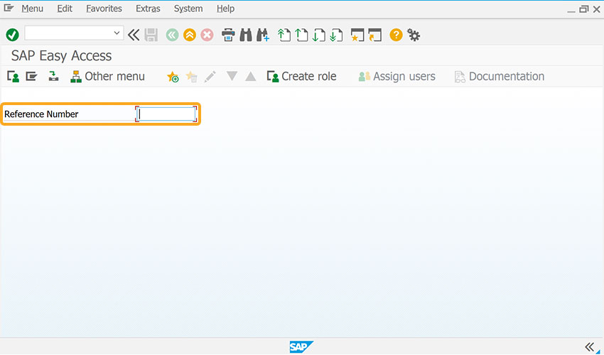 Input field labeled Reference Number