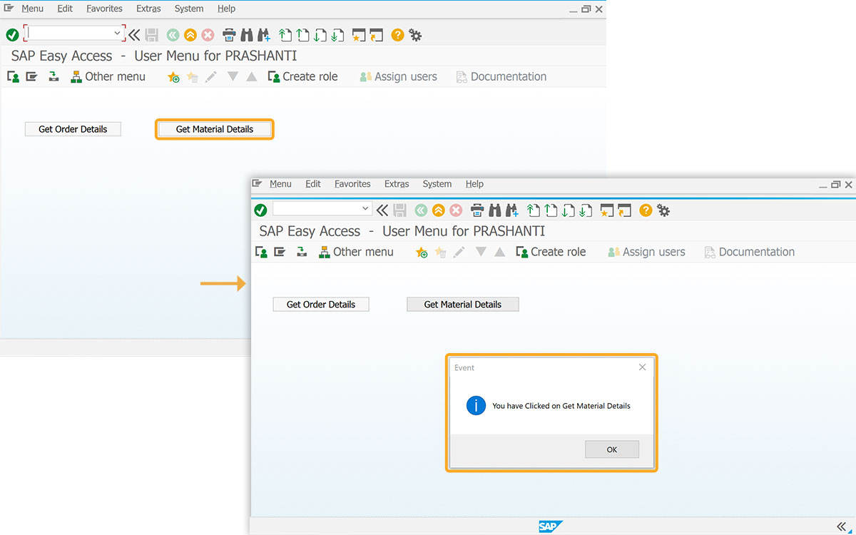 Assigns event value to push button, retrievable via system variable on click