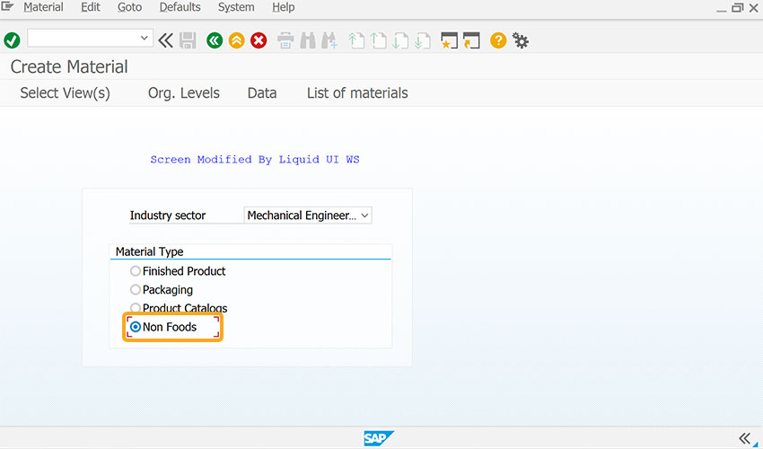 Example of passing values to same-screen elements using radio buttons