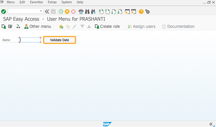 pushbutton to execute checkDateFormat process on click
