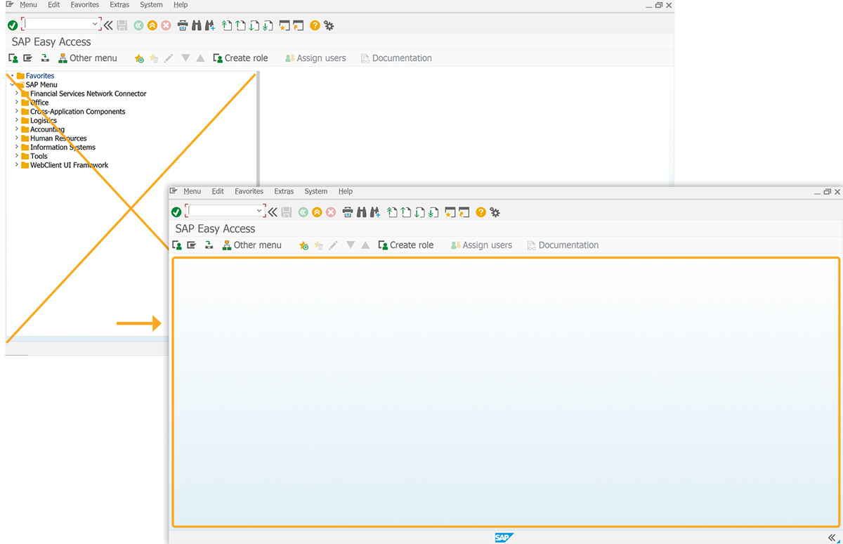 Removes image container from SAP screen