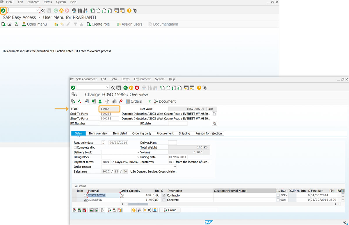 assigns value to input field