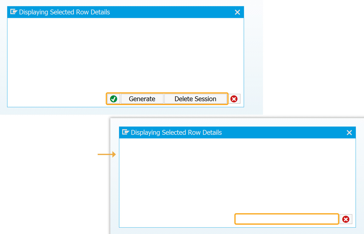 Removes push buttons from the pop-up window