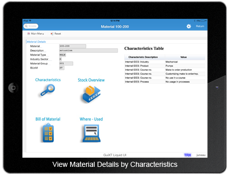 View Material Details by Characteristics