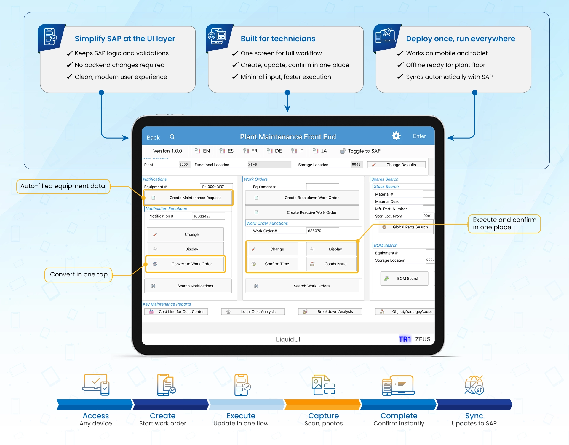 Improved SAP workflows for manufacturers using Liquid UI