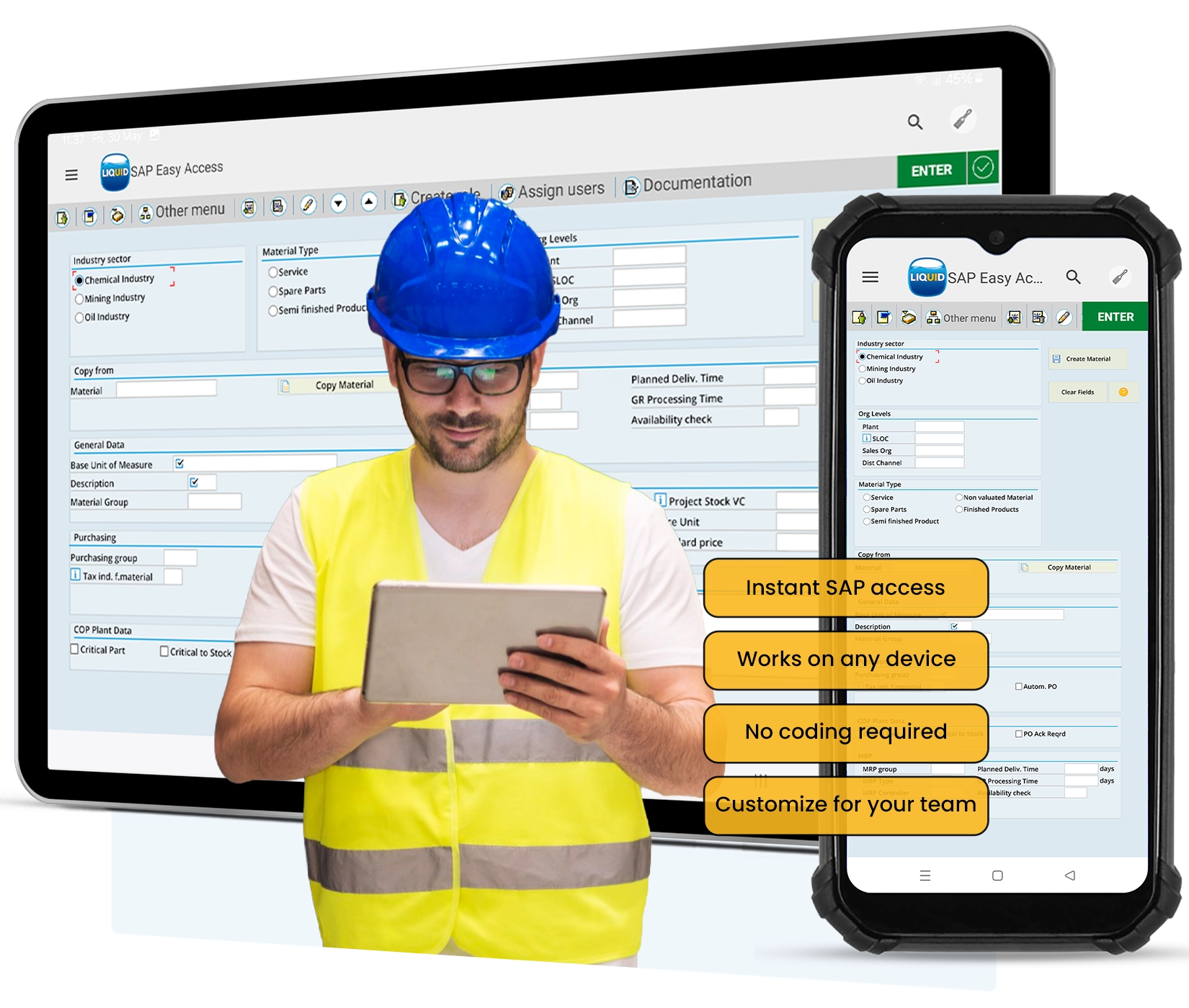SAP mobile app without ABAP using Liquid UI