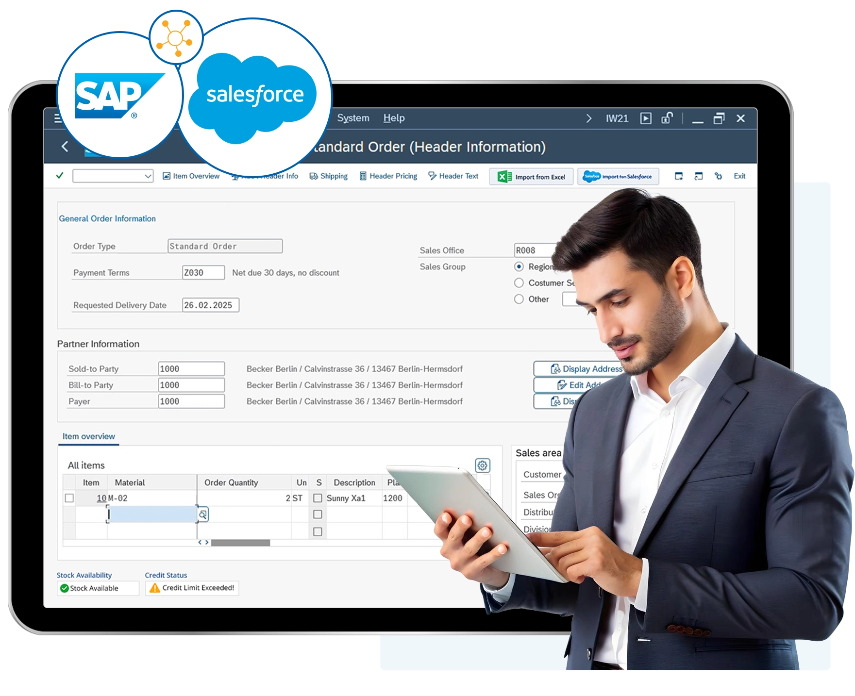 Salesforce and SAP integration without backend changes using Liquid UI